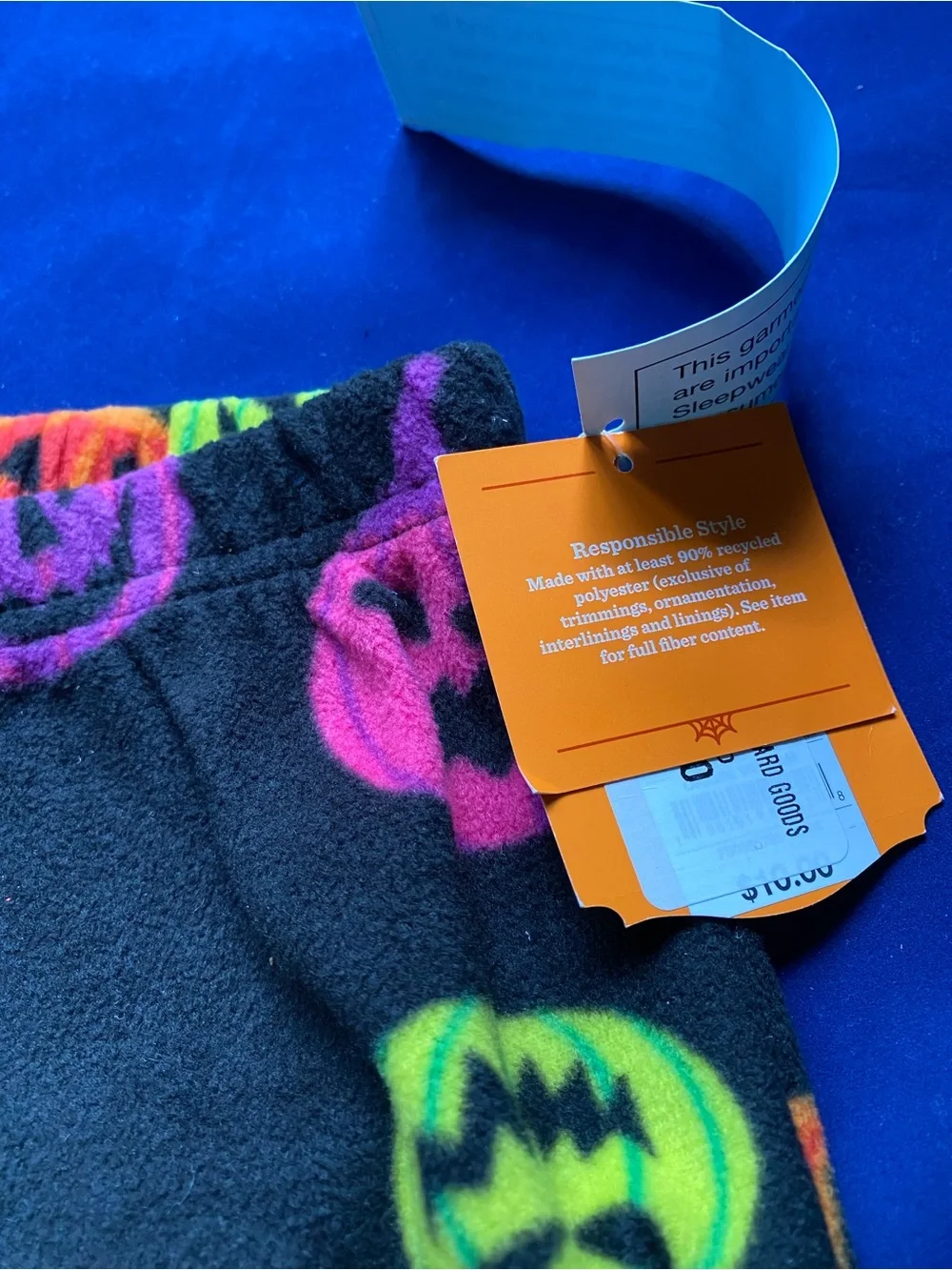 New Halloween Hyde & Eek Pumpkin Black Fleece Pajama  Pants Size 3T